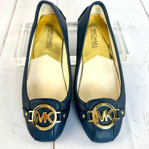 Michael Kors Navy Blue Fulton Moccasin Ballet Flat Size 9.5 - Picture 2 of 15